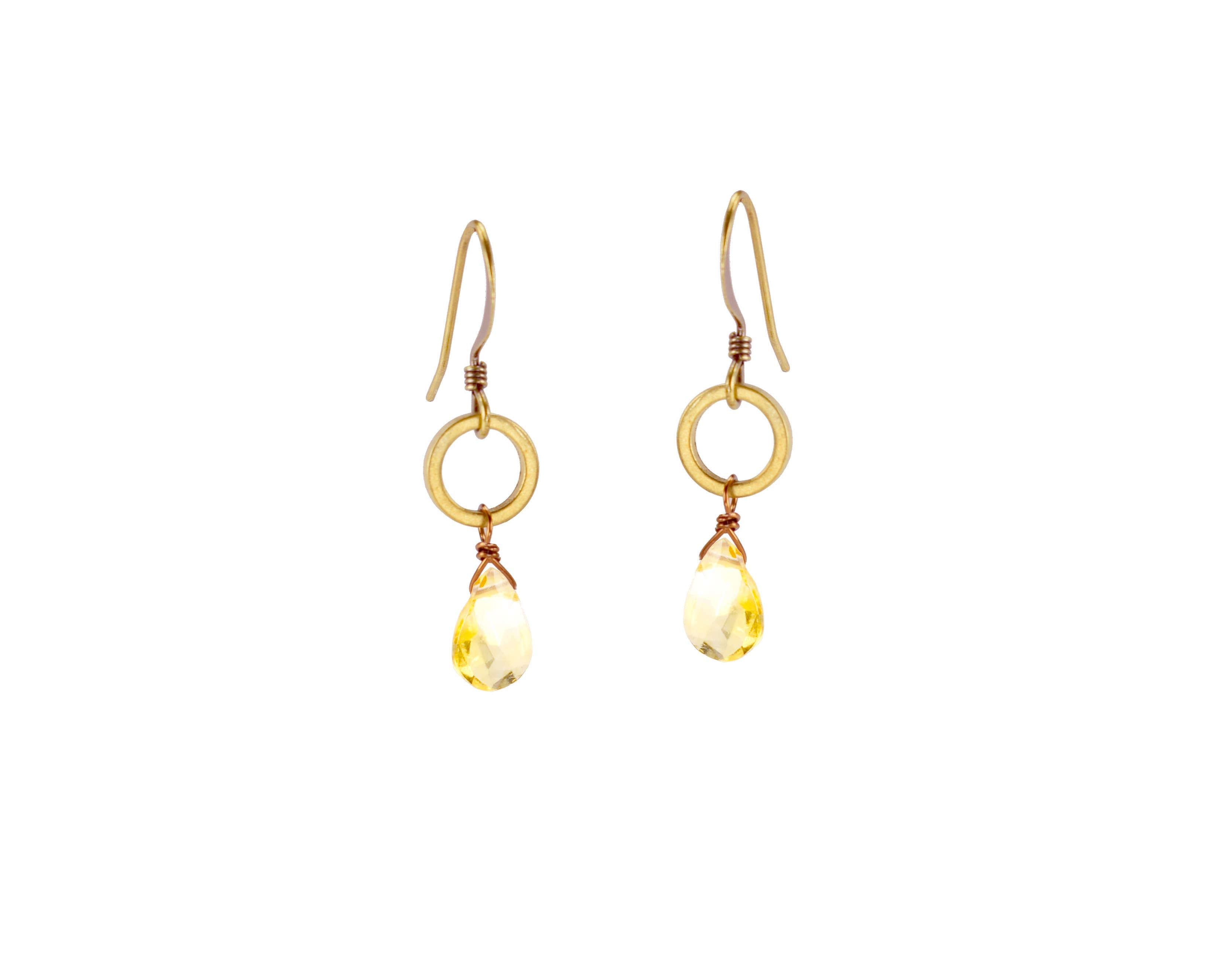 Citrine Circle Earrings