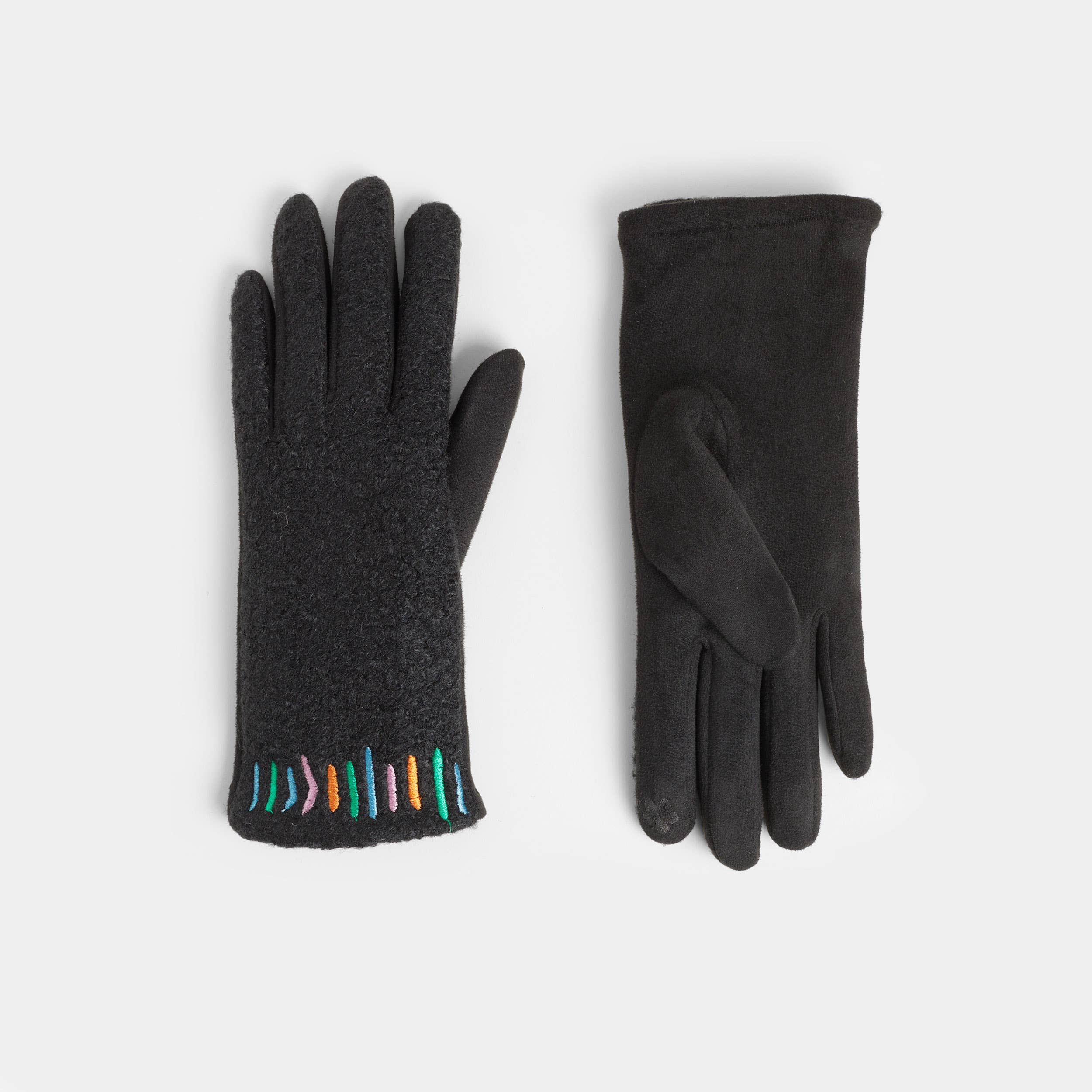 Embroidered Wrist Touchscreen Gloves