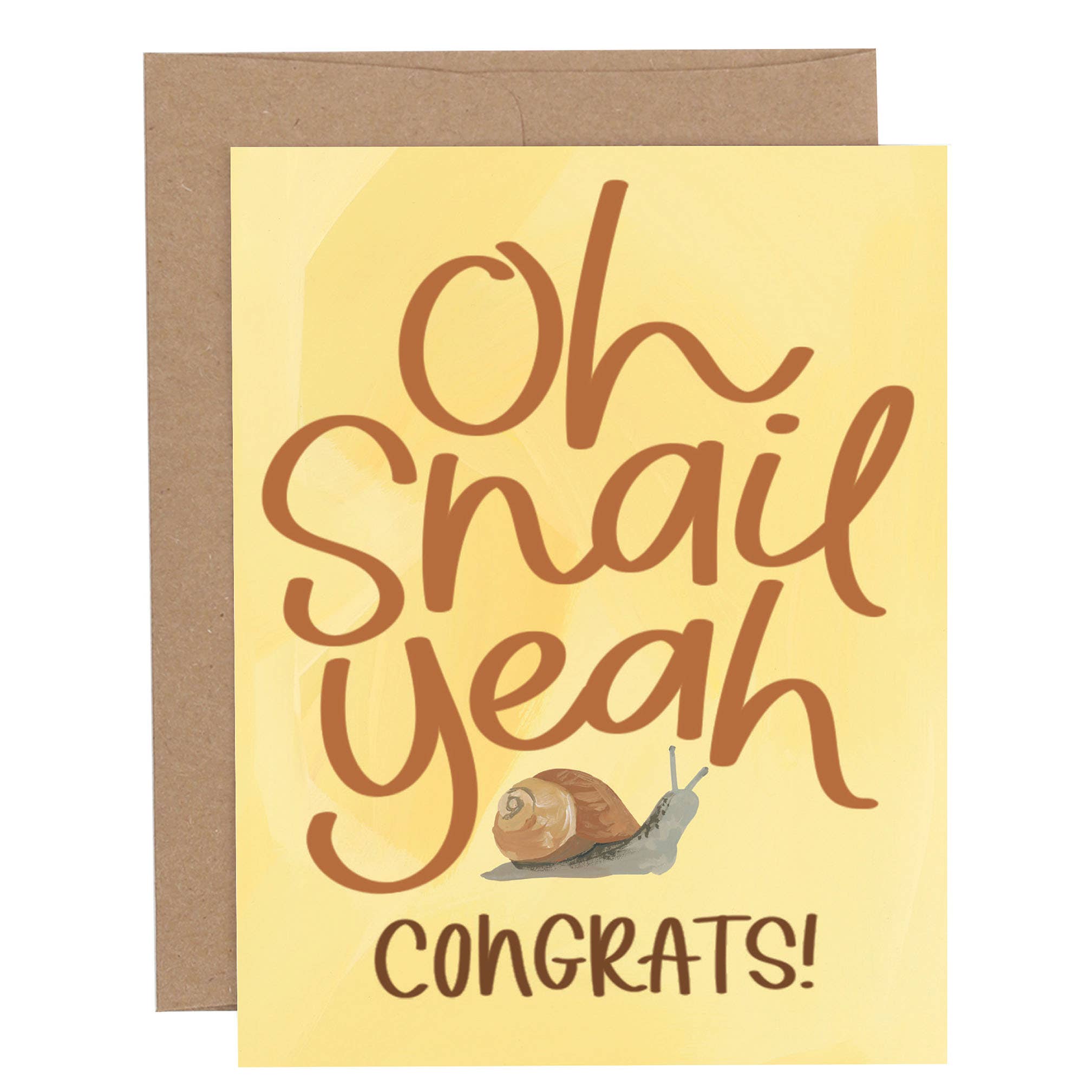 1canoe2 | One Canoe Two Paper Co. - Oh Snail Yeah Congratulations Greeting Card