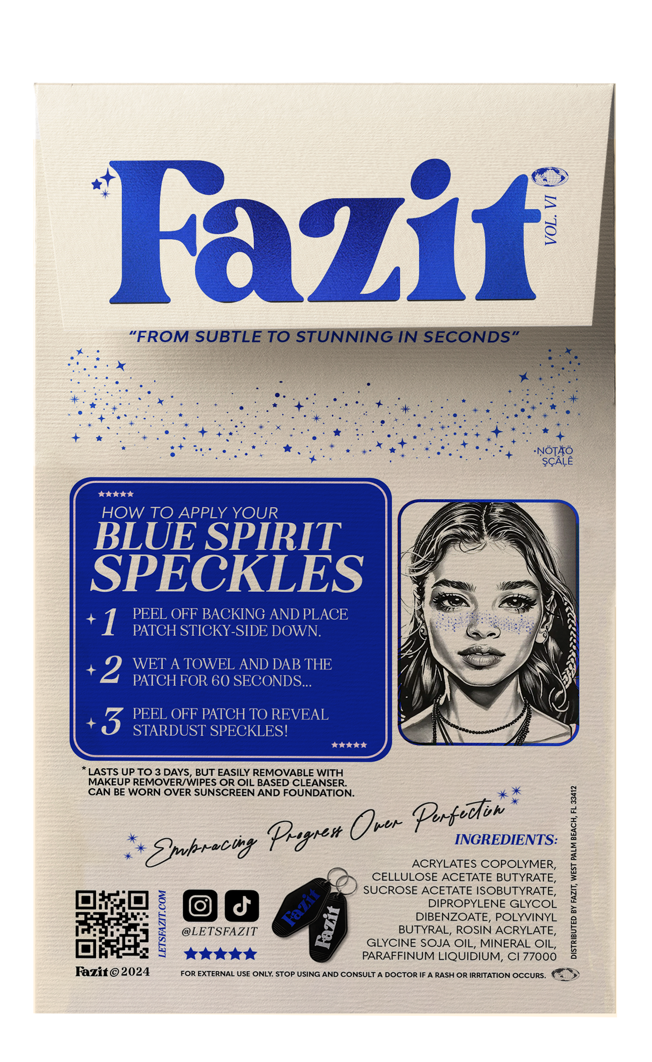 Blue Spirit Speckles Makeup Patches 6 pack