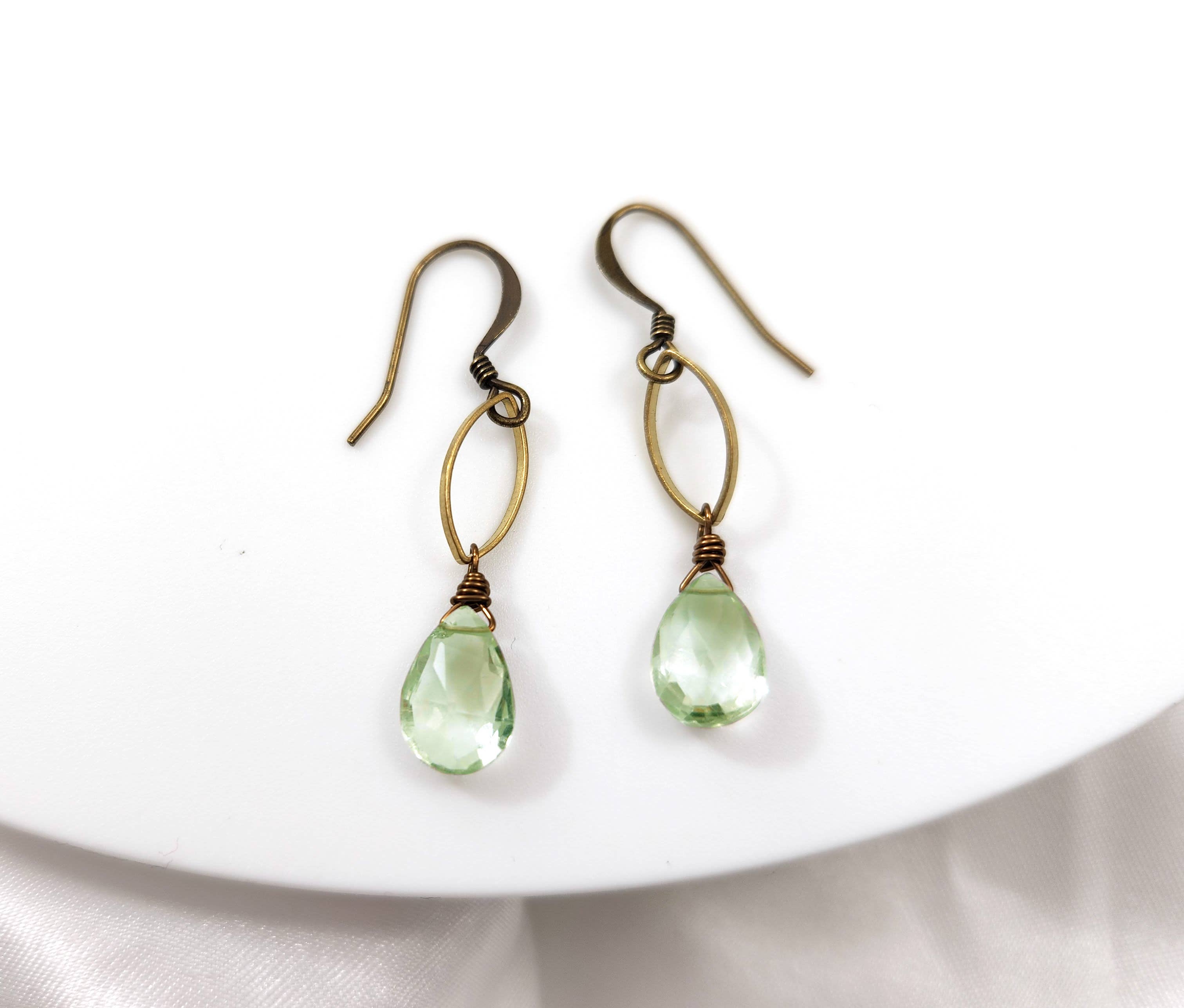 Green Amethyst Marquis Earrings