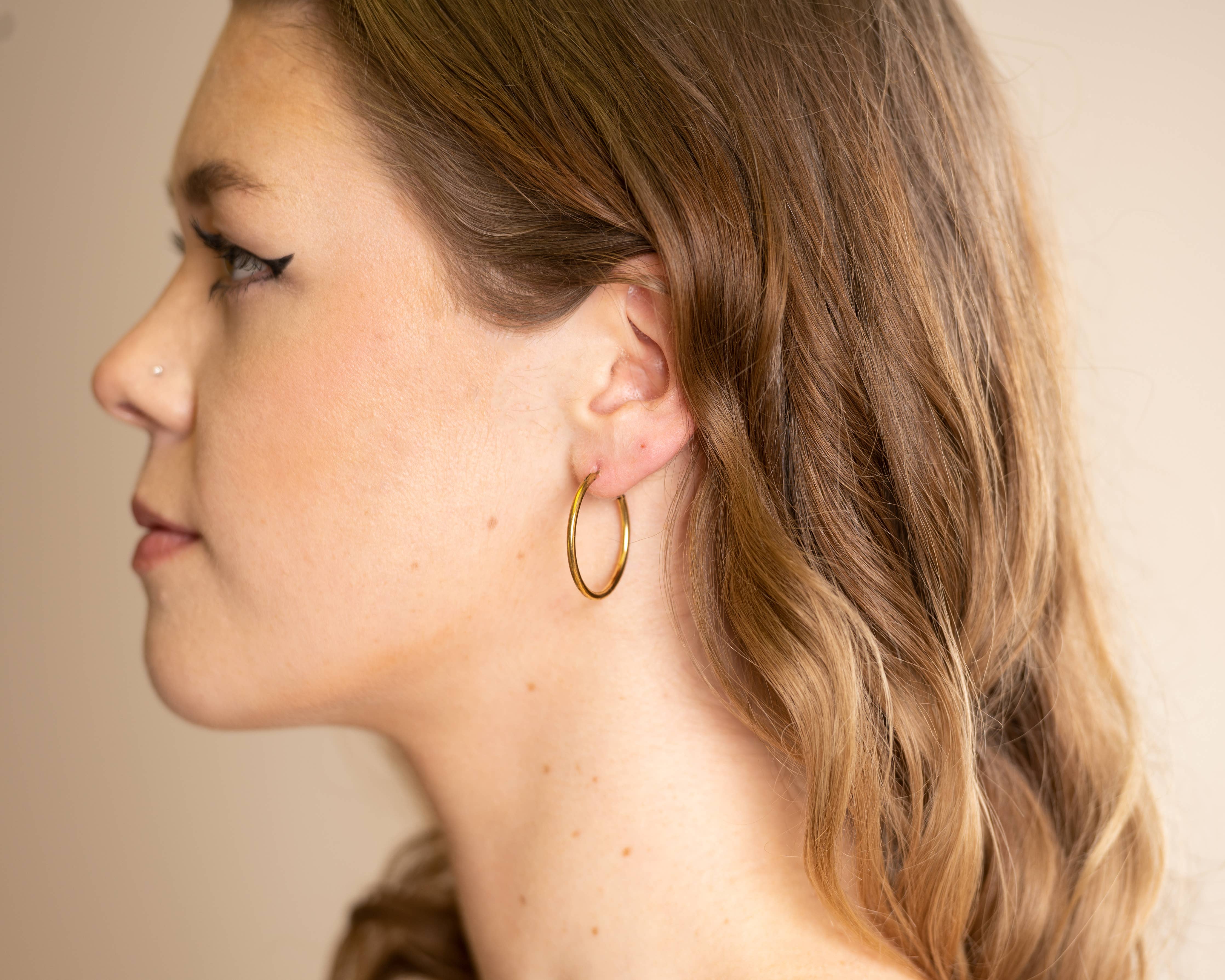 Everyday Raw Brass Hoops : Medium (30mm)