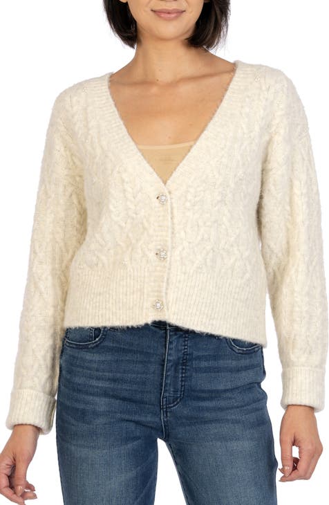 Petra Crop Cardigan - Ivory |KS30401 | Kut from the Kloth — Indigo ...