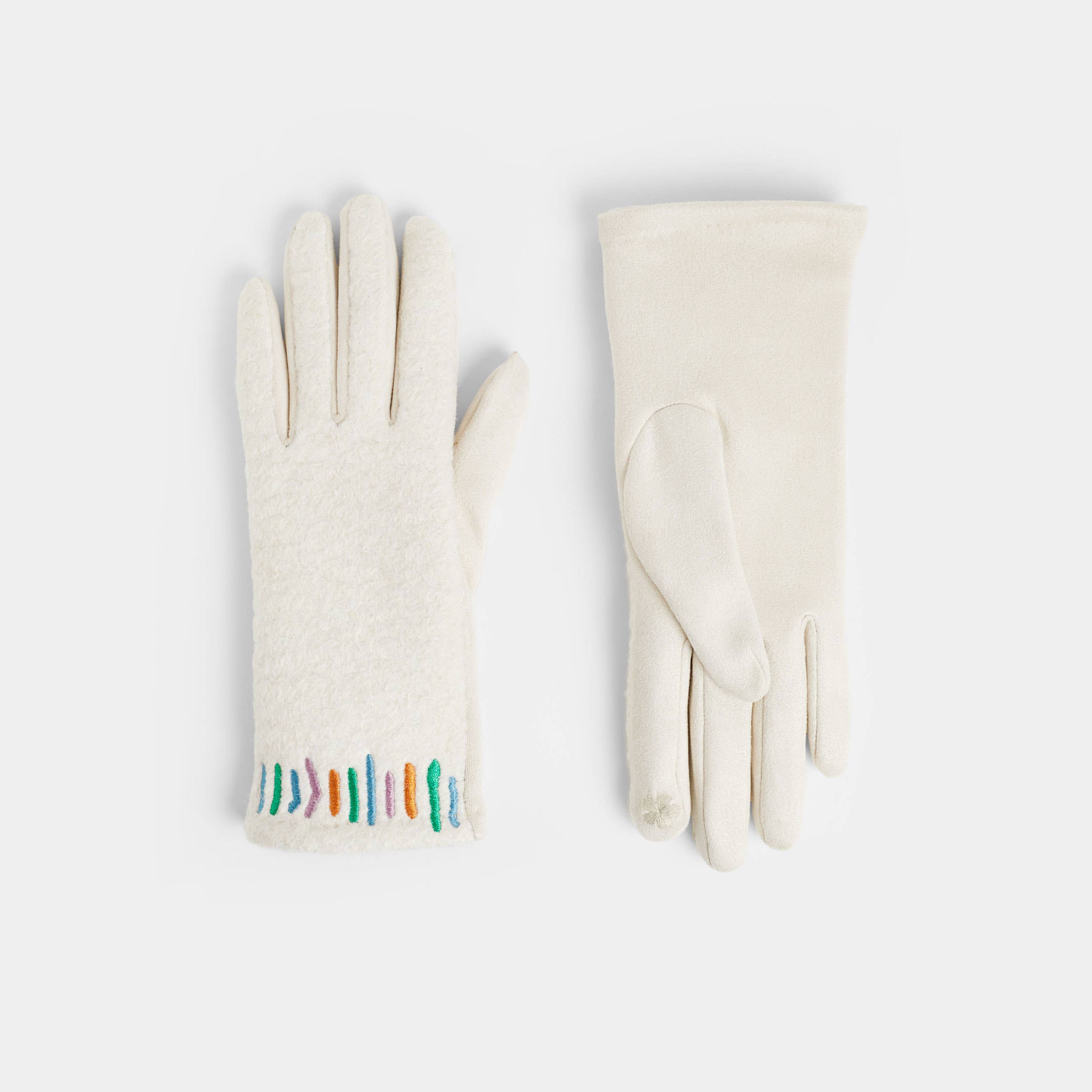 Embroidered Wrist Touchscreen Gloves