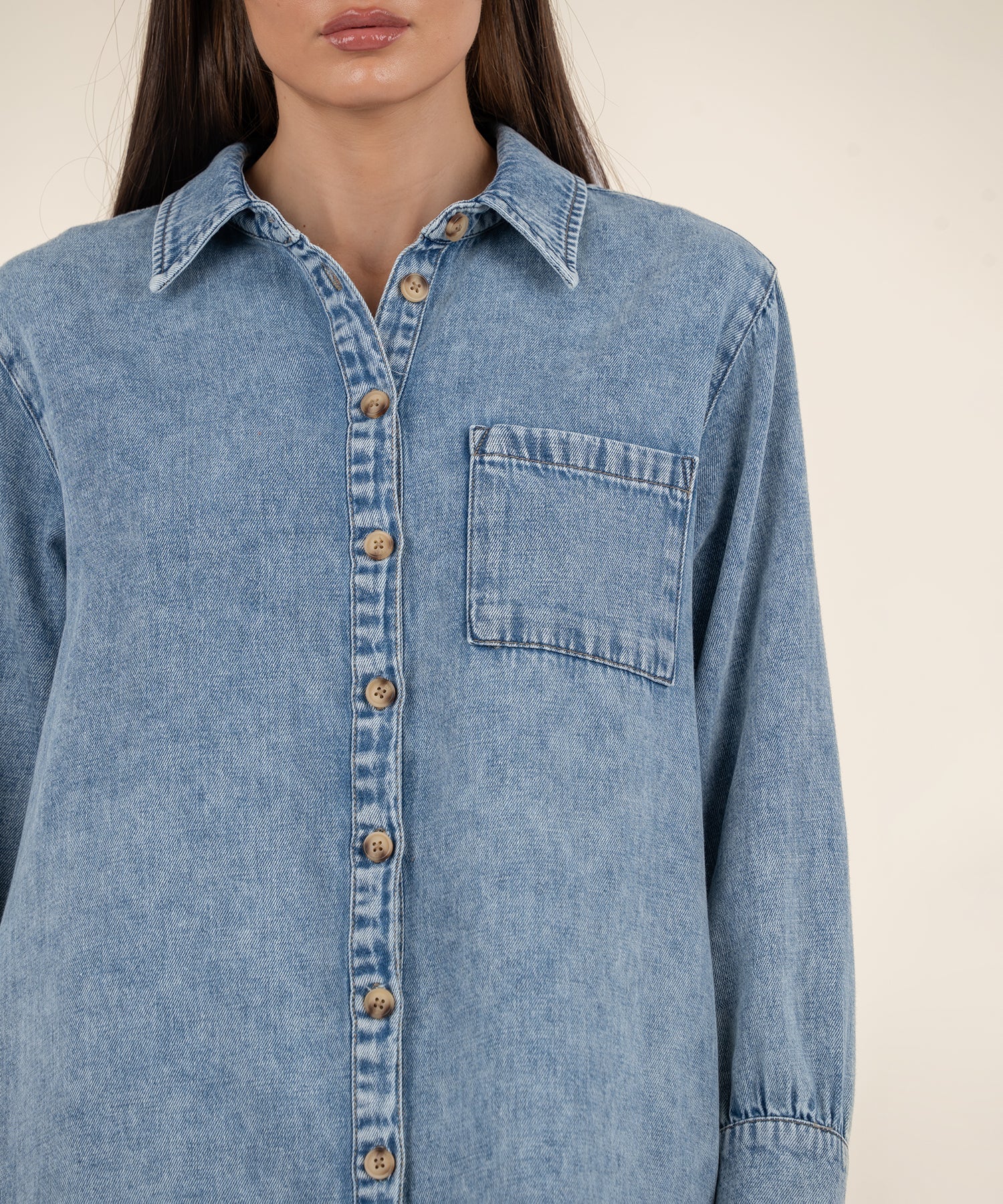 Rooney Denim Shirt Dress - Medium Wash