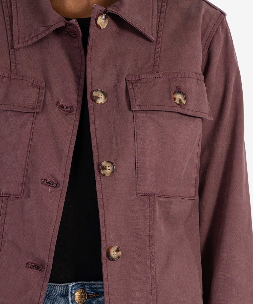 Rosalyn Twill Trucker Jacket - Amethyst