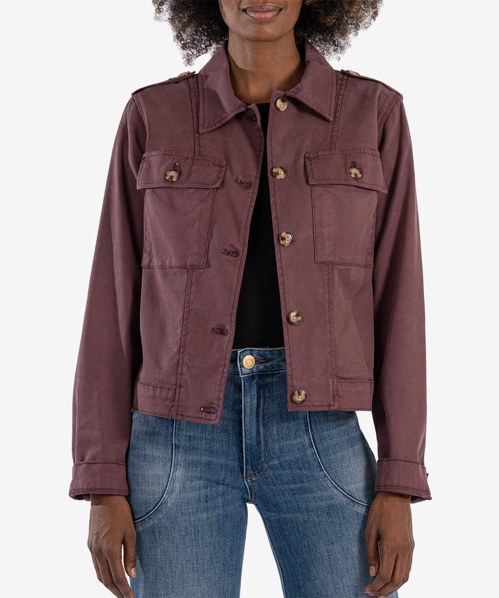 Rosalyn Twill Trucker Jacket - Amethyst