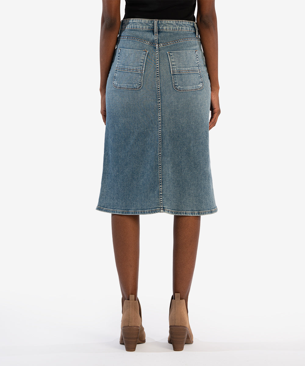 Rose Denim Skirt - Majestic Wash