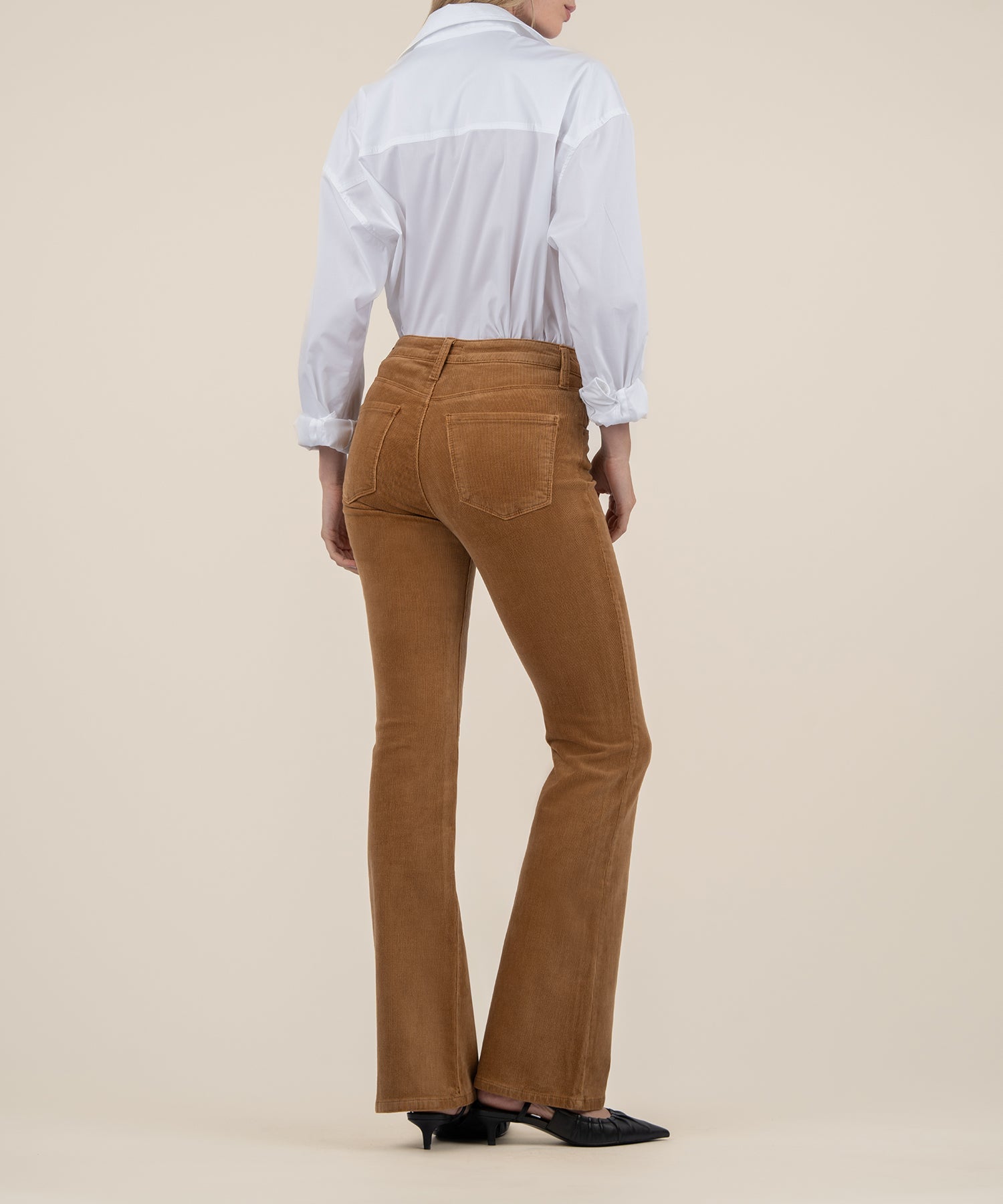 Ana Corduroy High Rise Flare - Camel