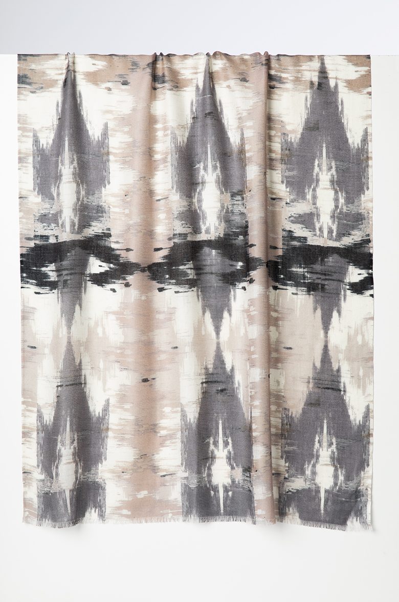 Natural Ikat Print Scarf