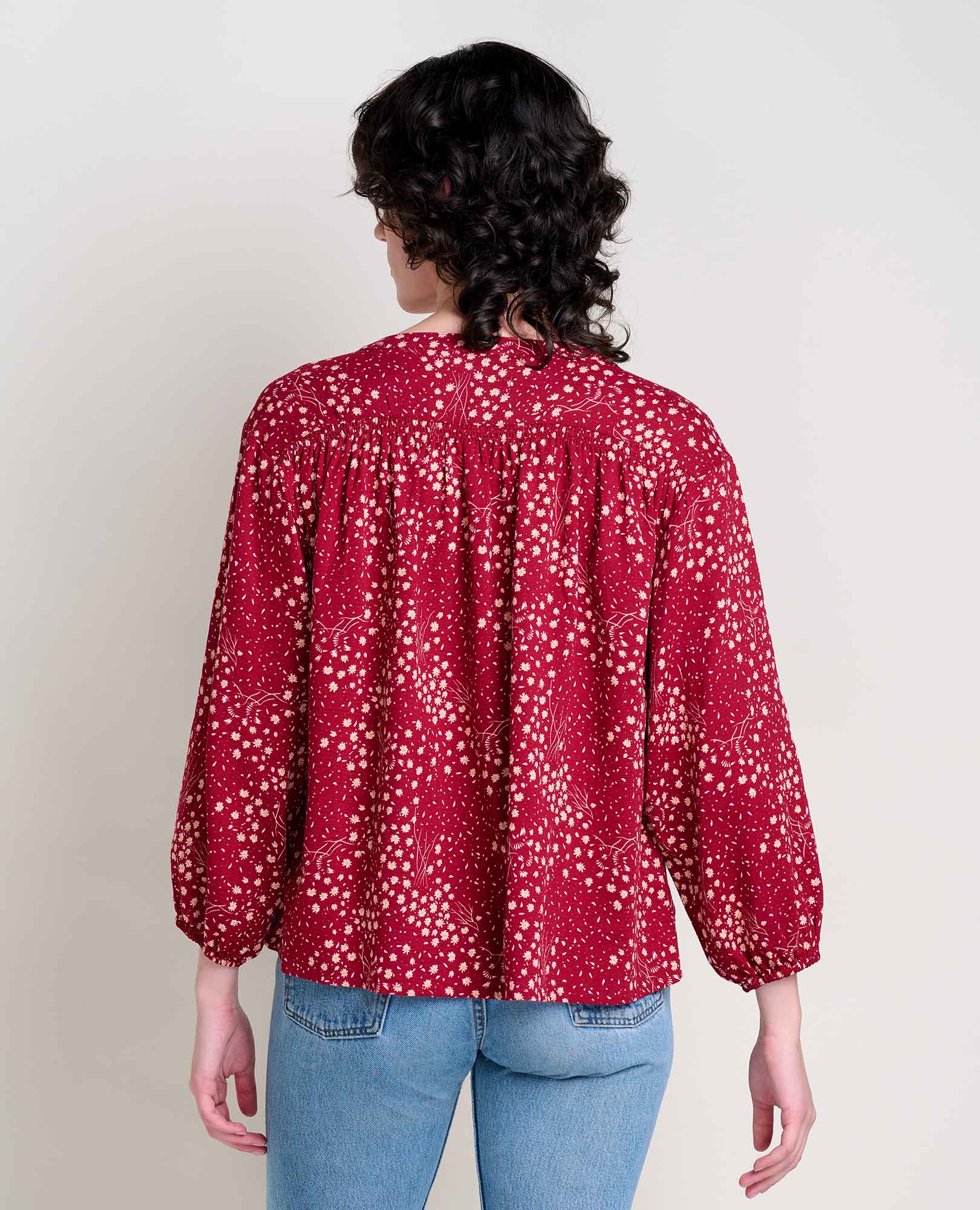 Manzana Long Sleeve Peasant Top