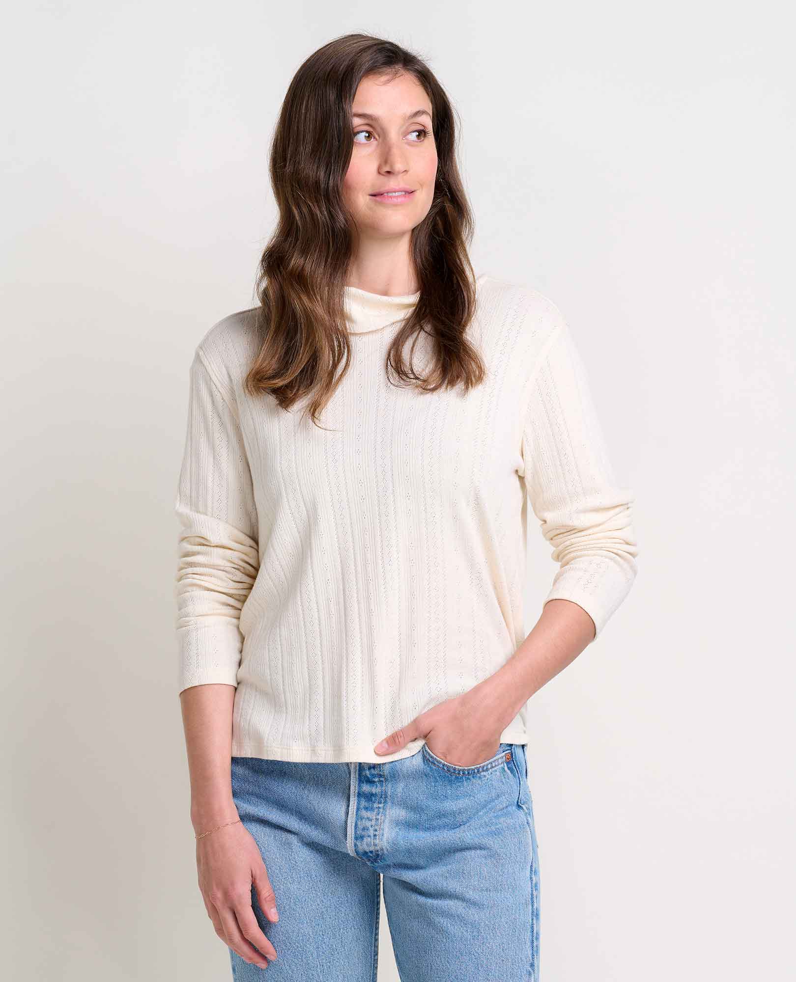 Foothills Pointelle Long Sleeve Turtleneck