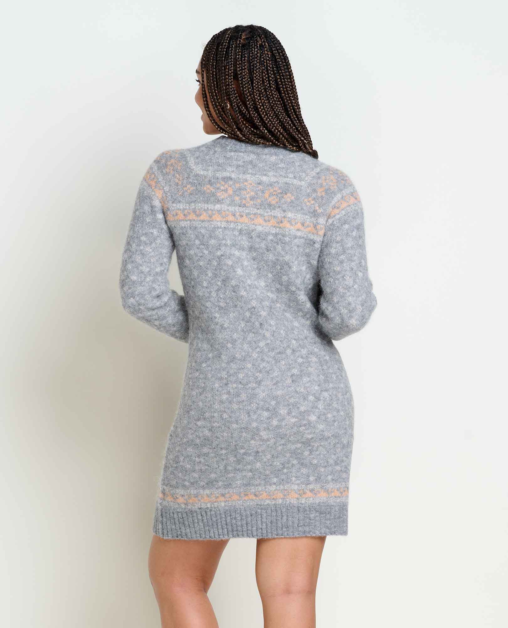 Toddy Crew Sweater Dress - Heather Grey Fair Isle