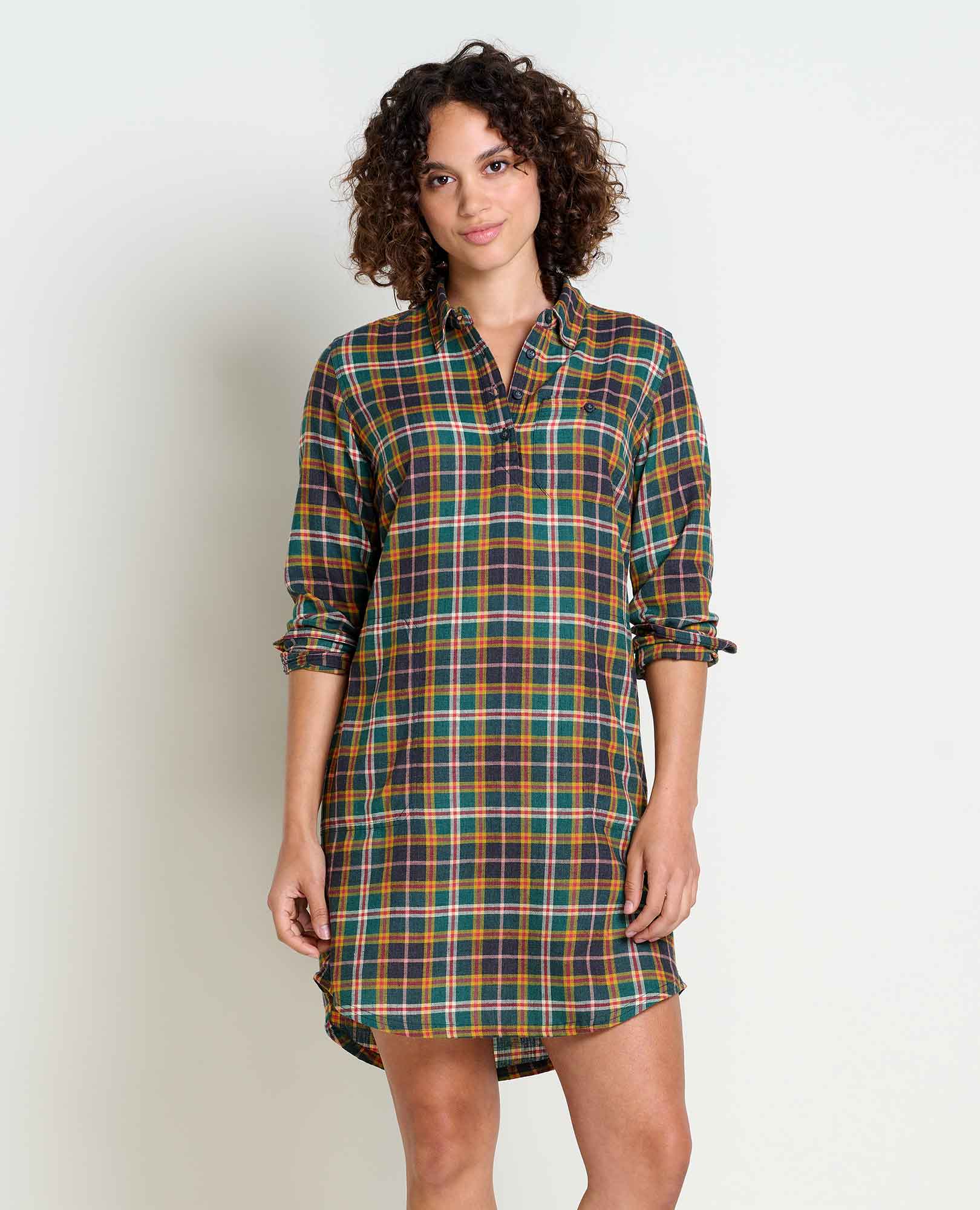 Re-Form Flannel Popover Shirt Dress