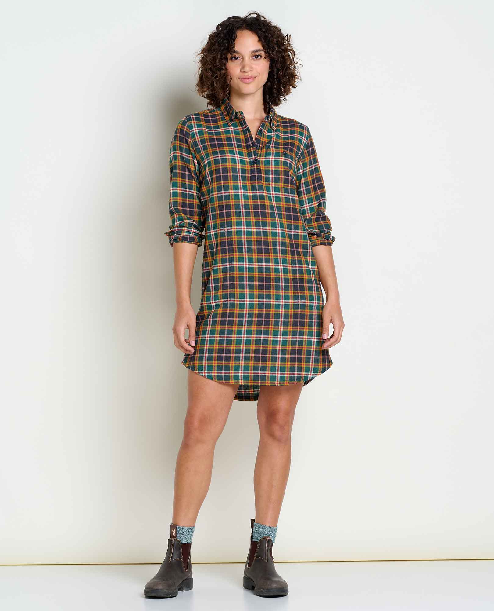 Re-Form Flannel Popover Shirt Dress