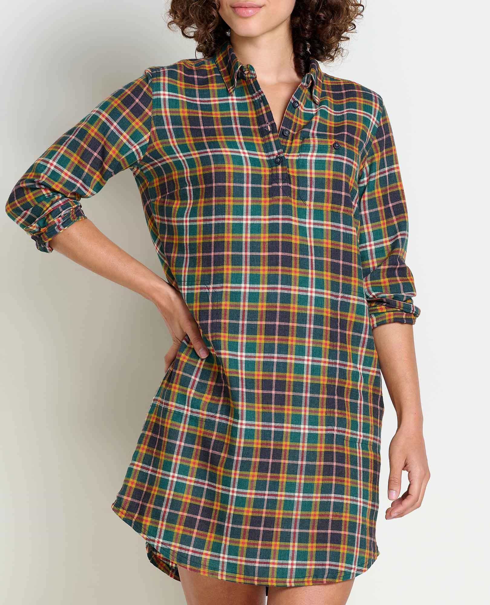 Re-Form Flannel Popover Shirt Dress