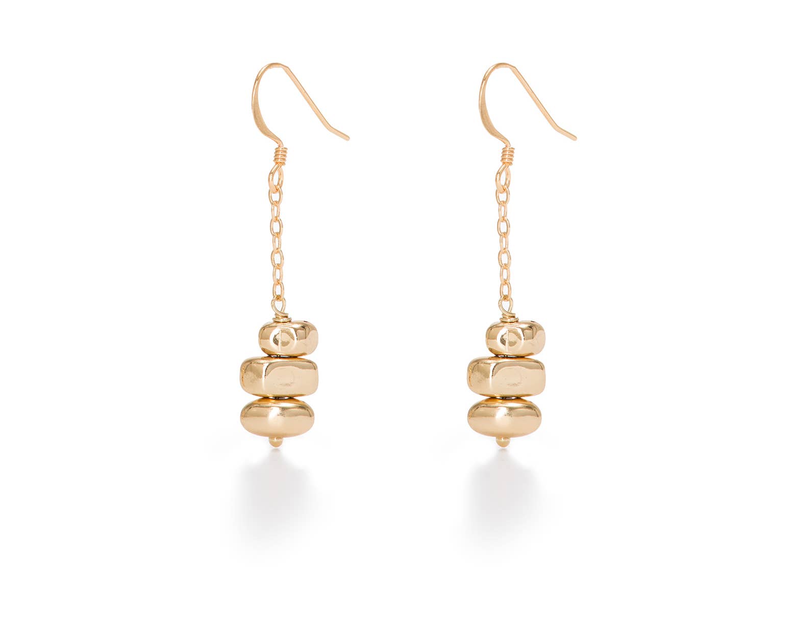 Gold Plated Nugget Chain Earrings