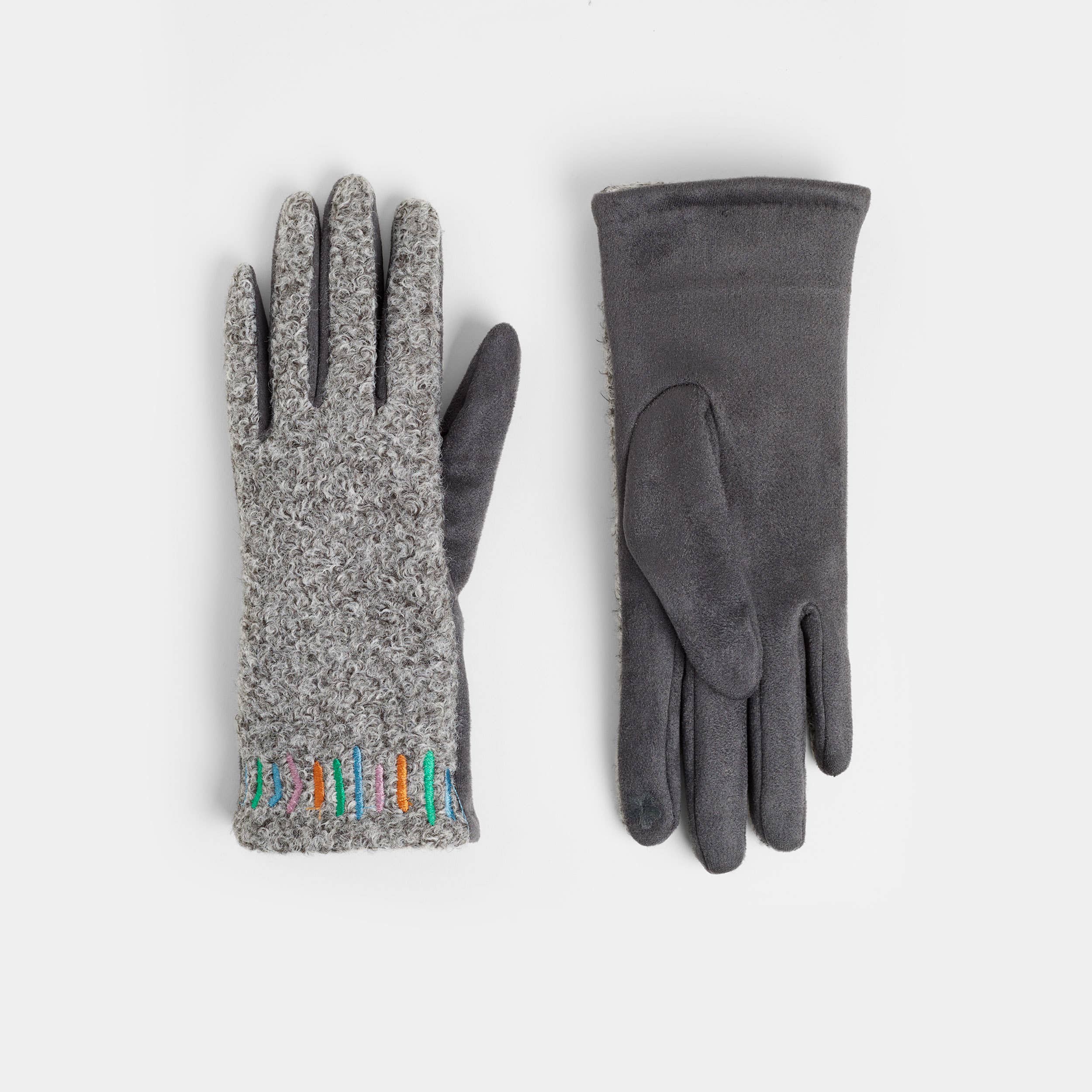 Embroidered Wrist Touchscreen Gloves