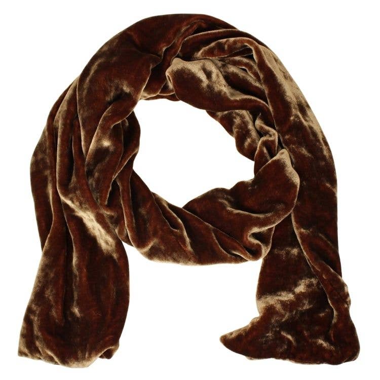 Silk Velvet Oblong Scarf: Red