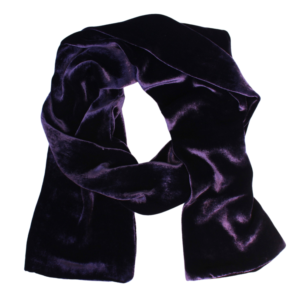 Silk Velvet Oblong Scarf: Red