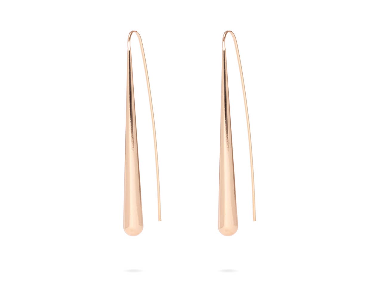 Gold Plated Elongated Drop Earrings