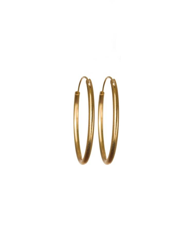 Everyday Raw Brass Hoops : Medium (30mm)