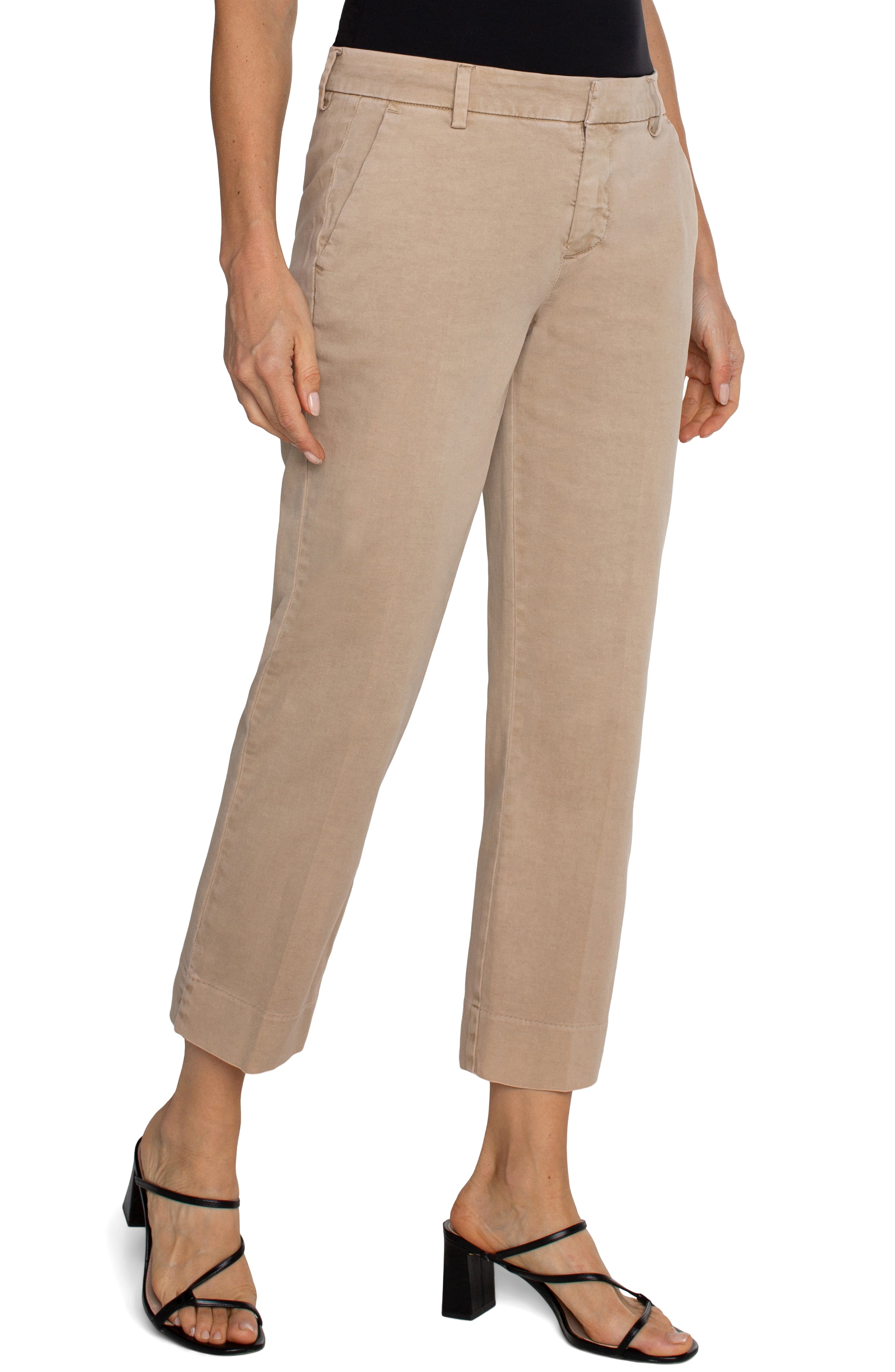 Kelsey Trouser with Side Slit - Biscuit Tan