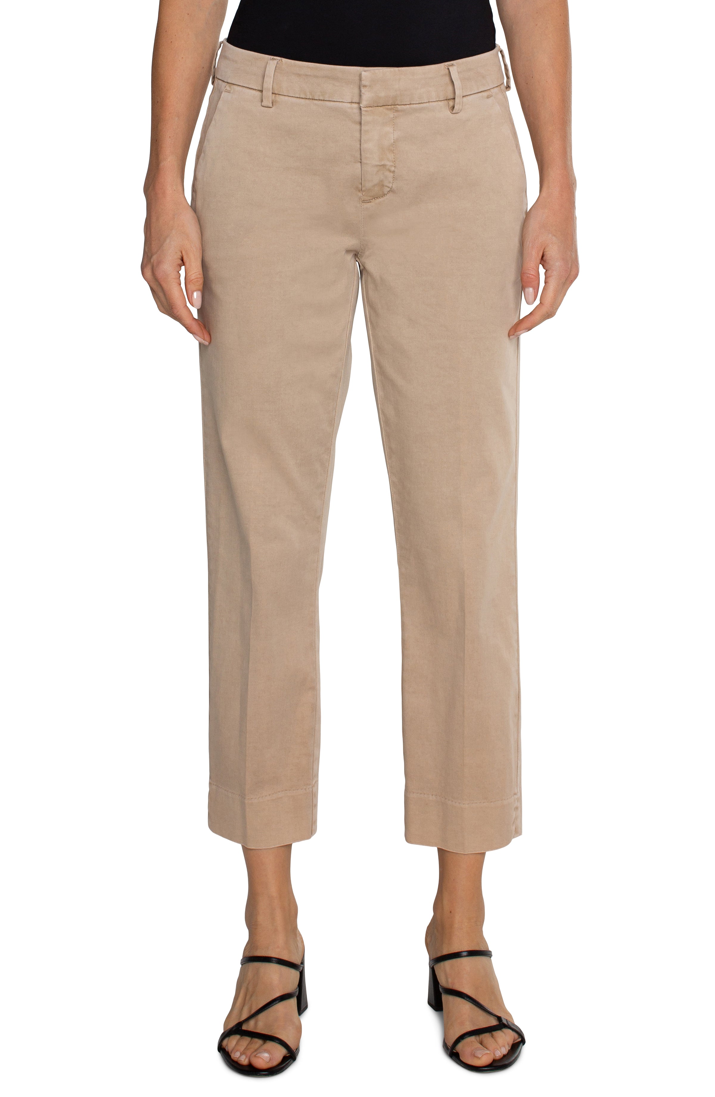 Kelsey Trouser with Side Slit - Biscuit Tan