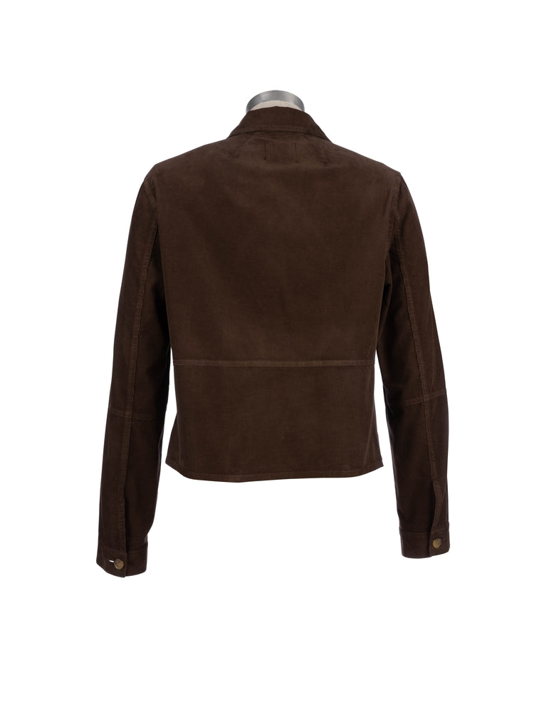 Zinnia Corduroy Jacket w/ Patch Pockets - Brown