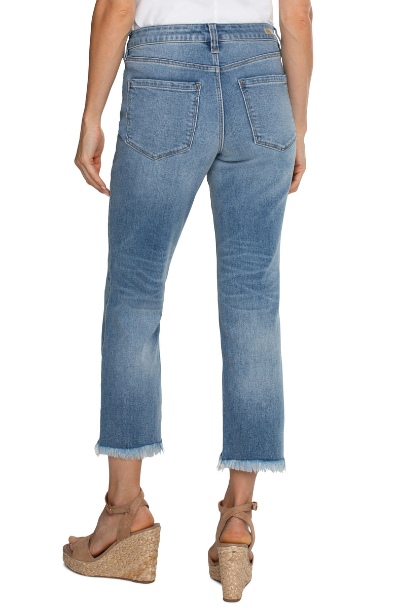 Kennedy Straight Crop Jean with Fray Hem - Ashmore