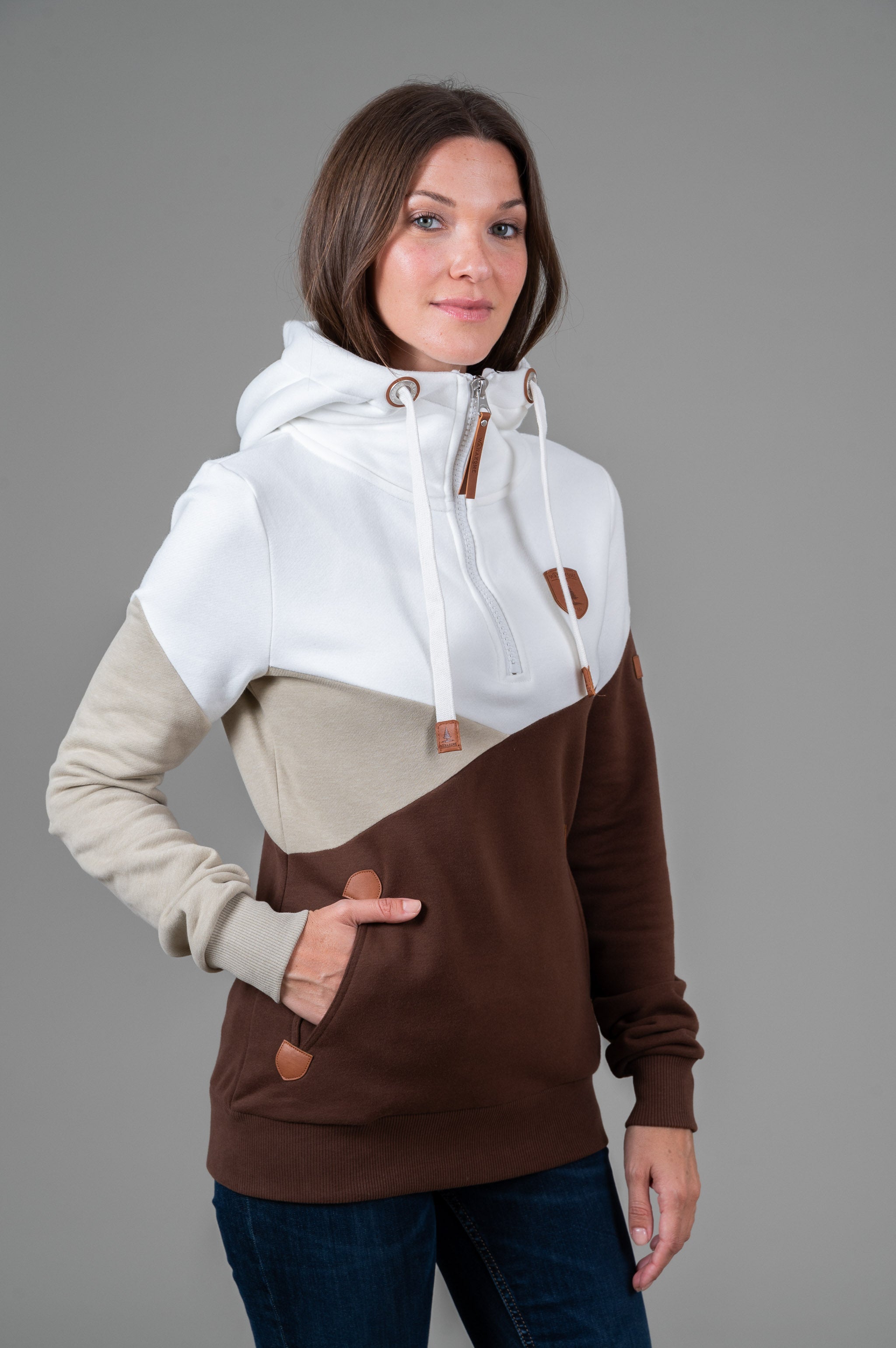 Roxy Mahogany Mix Colorblock Half-zip Hoodie