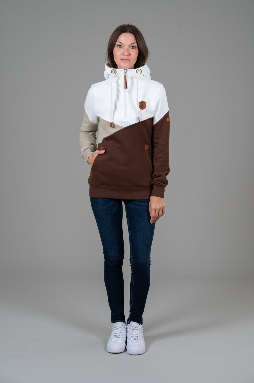 Roxy Mahogany Mix Colorblock Half-zip Hoodie