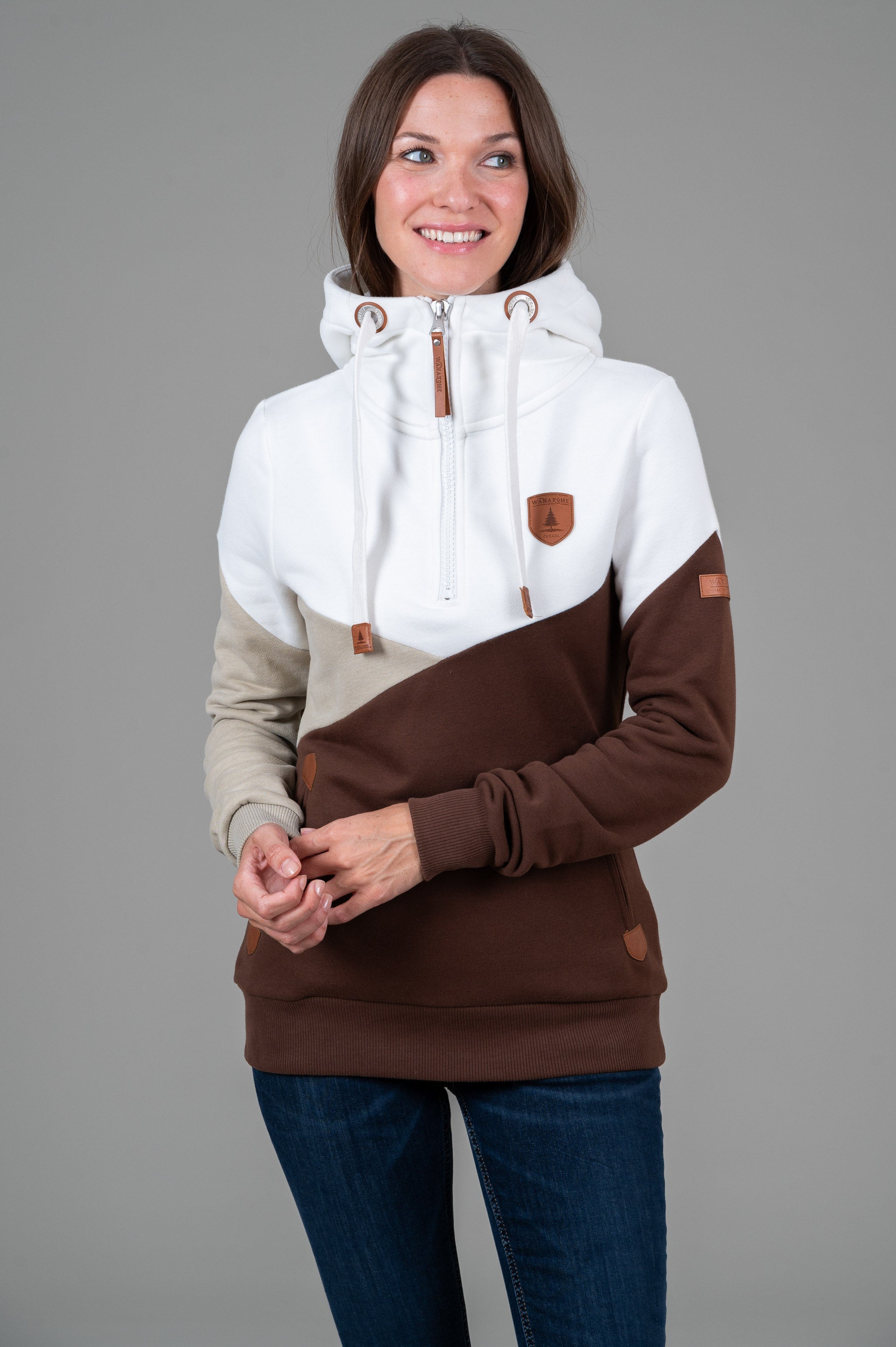 Roxy Mahogany Mix Colorblock Half-zip Hoodie