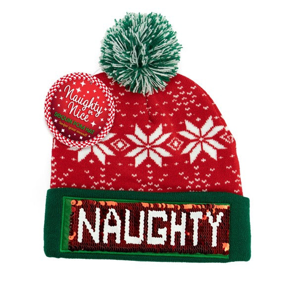 Naughty or Nice Sequin Hat