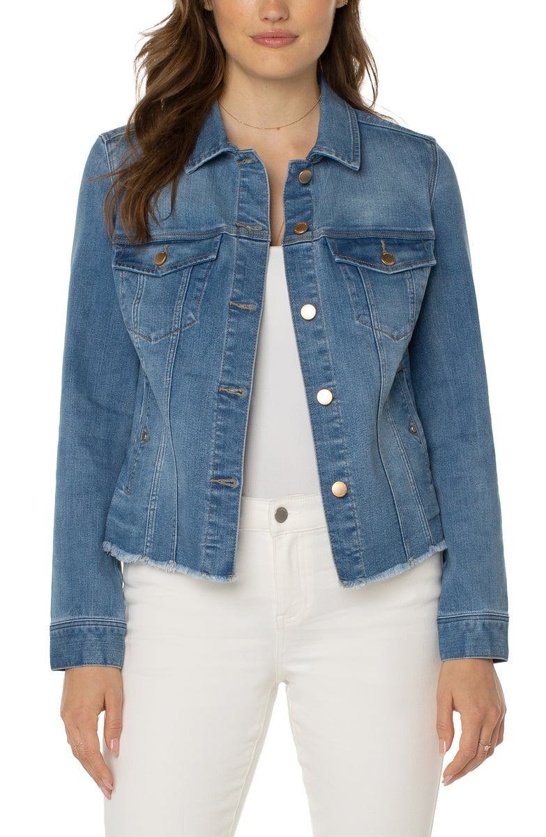 Classic Jean Jacket With Fray Hem — Indigo Blues & Co.