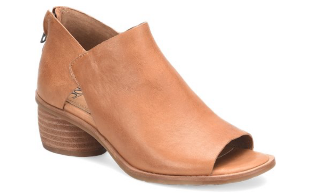 Sofft Carleigh Suede Rounded Stack Heel Peep Toe Shoes